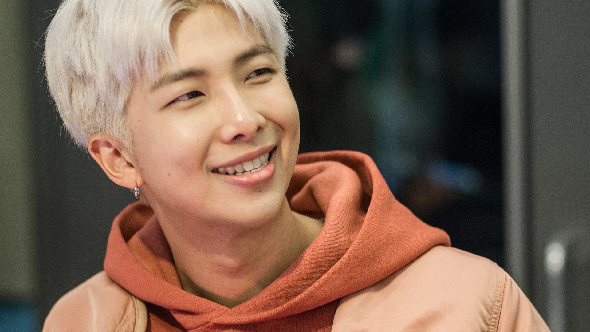 RM of BTS visits The Elvis Duran Z100 Morning Show at Z100 Studio on April 12, 2019 in New York City