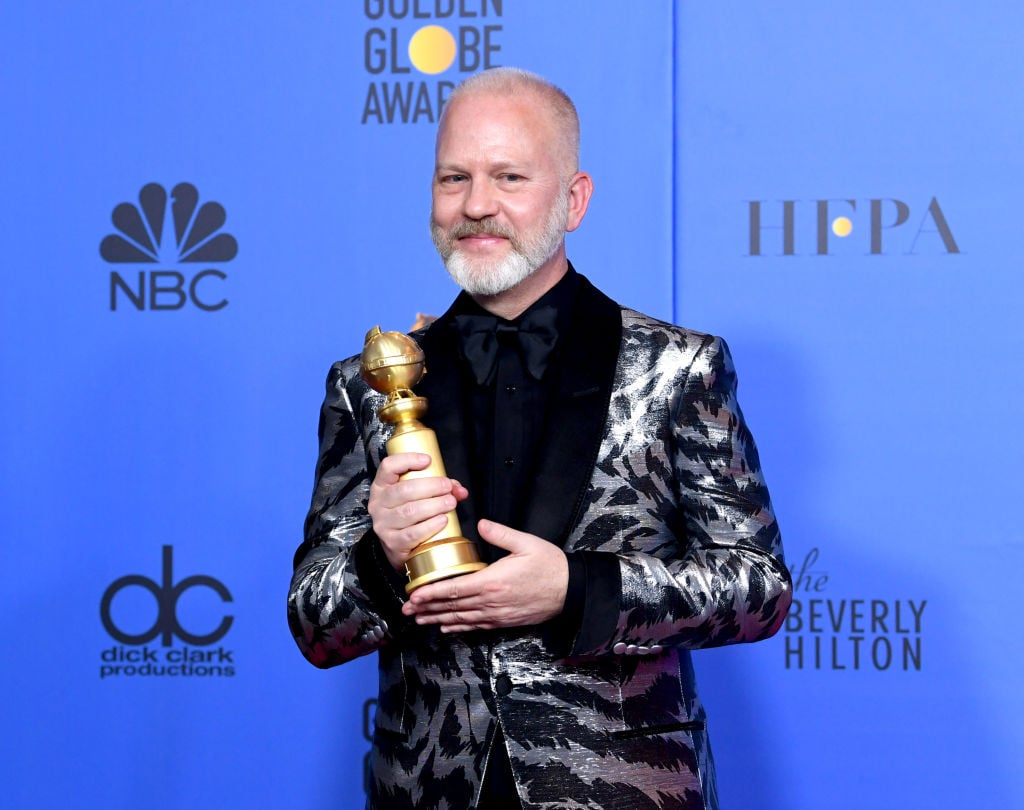 Ryan Murphy poses with his Outstanding Limited Series award for 'The Assassination of Gianni Versace: American Crime Story' at the Golden Globes, 2019.