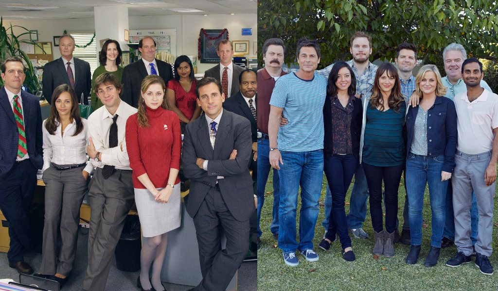 Composite image of The Office and Parks and Recreation casts