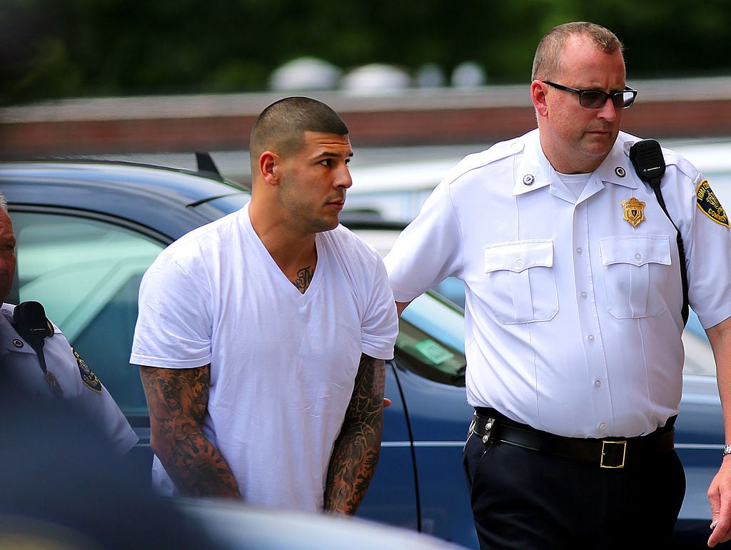 Aaron Hernandez is brought into Attleboro District Court