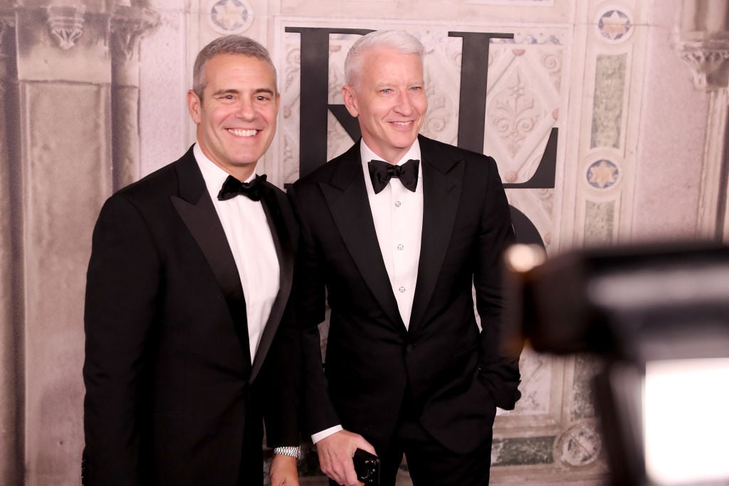 Andy Cohen and Anderson Cooper attend the Ralph Lauren fashion show during New York Fashion Week 