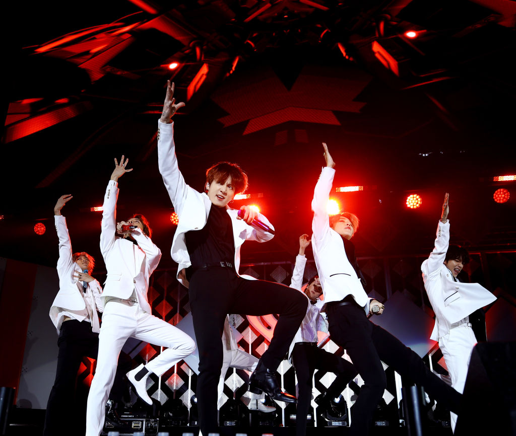 BTS performs onstage during 102.7 KIIS FM's Jingle Ball 2019