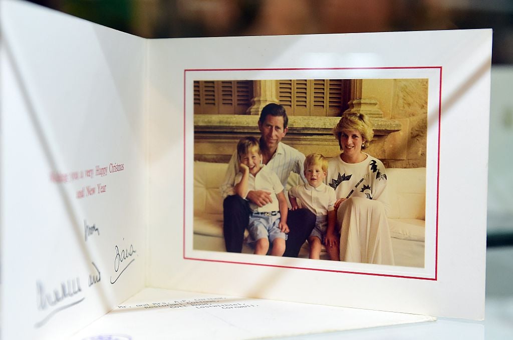 Photo of Prince Charles and Princess Diana 1987 family Christmas card