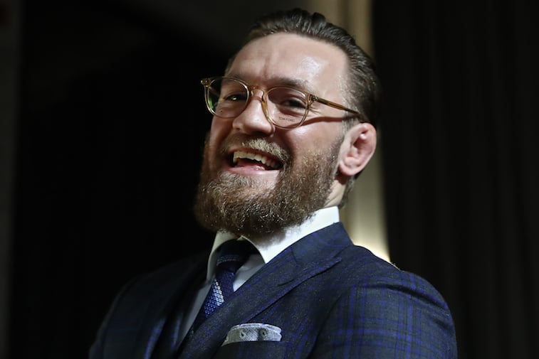 Conor McGregor speaking during a press conference