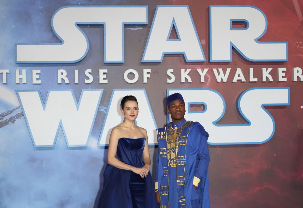 John Boyega and Daisy Ridley at the 'Star Wars: The Rise of Skywalker' European premiere