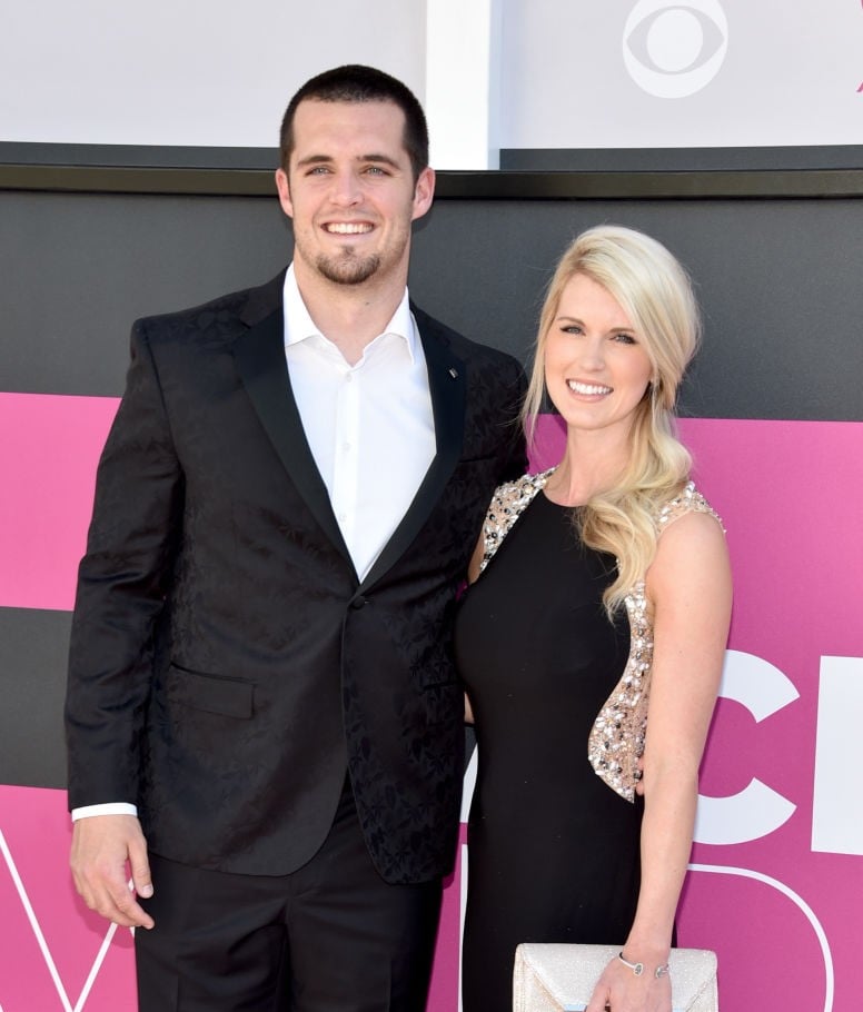 Derek Carr and his wife, Heather Neel