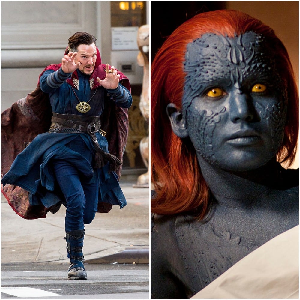 Benedict Cumberbatch as Doctor Strange and Jennifer Lawrence as X-Men Mystique
