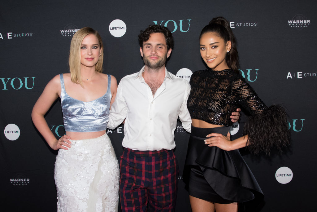 Elizabeth Lail, Penn Badgley, and Shay Mitchell ahead of You season 2