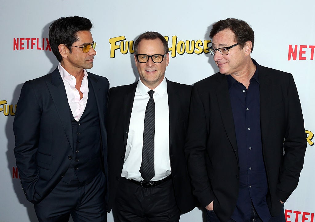 Actors John Stamos, Dave Coulier, and Bob Saget attend the premiere of Netflix's "Fuller House"