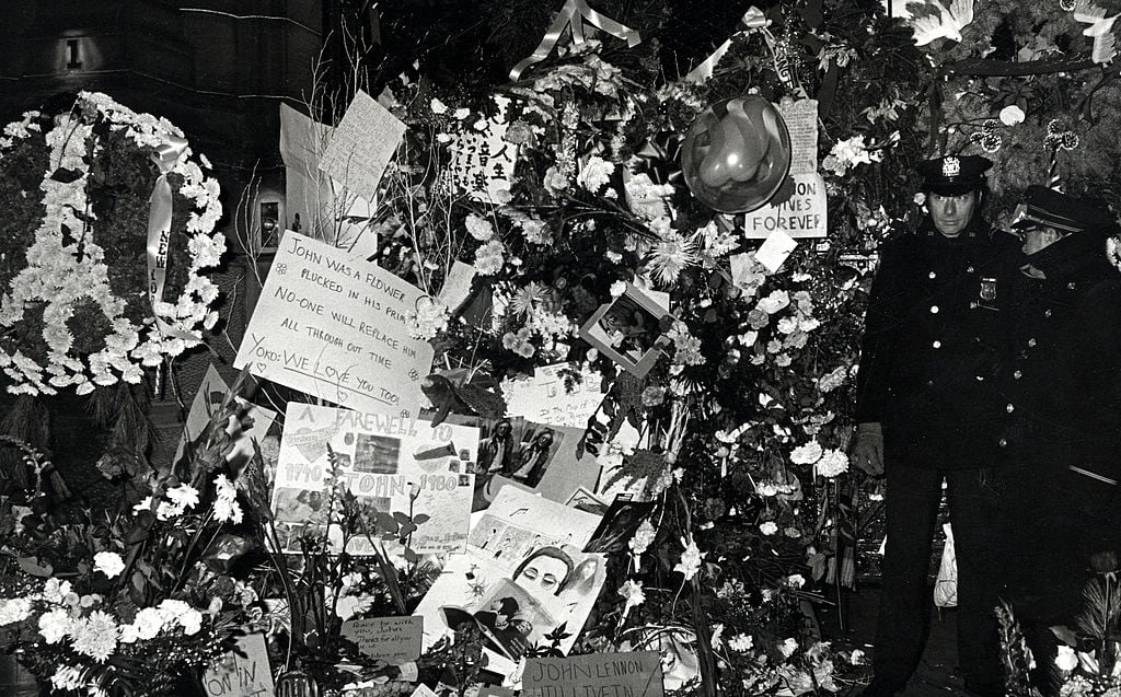 Vigil after death of John Lennon, New York City 1980