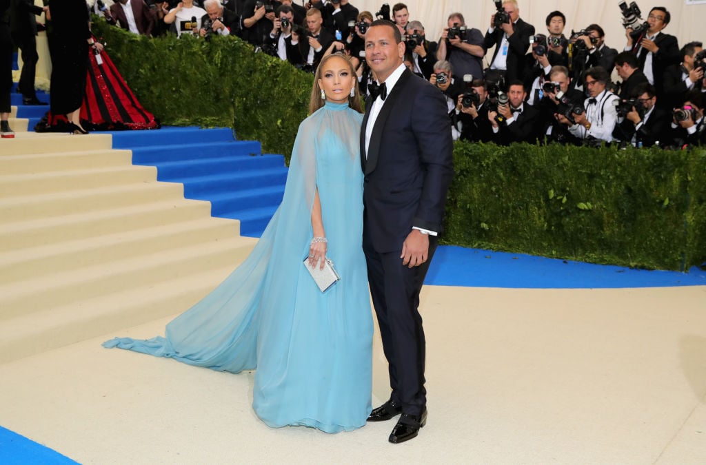 Jennifer Lopez and Alex Rodriguez attend the Costume Institute Gala on May 1, 2017