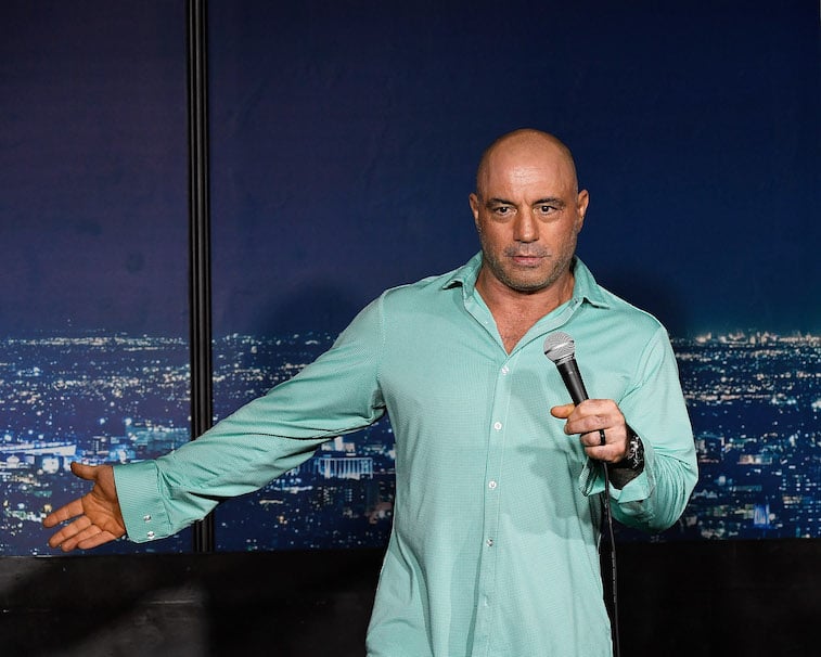 Joe Rogan speaks onstage