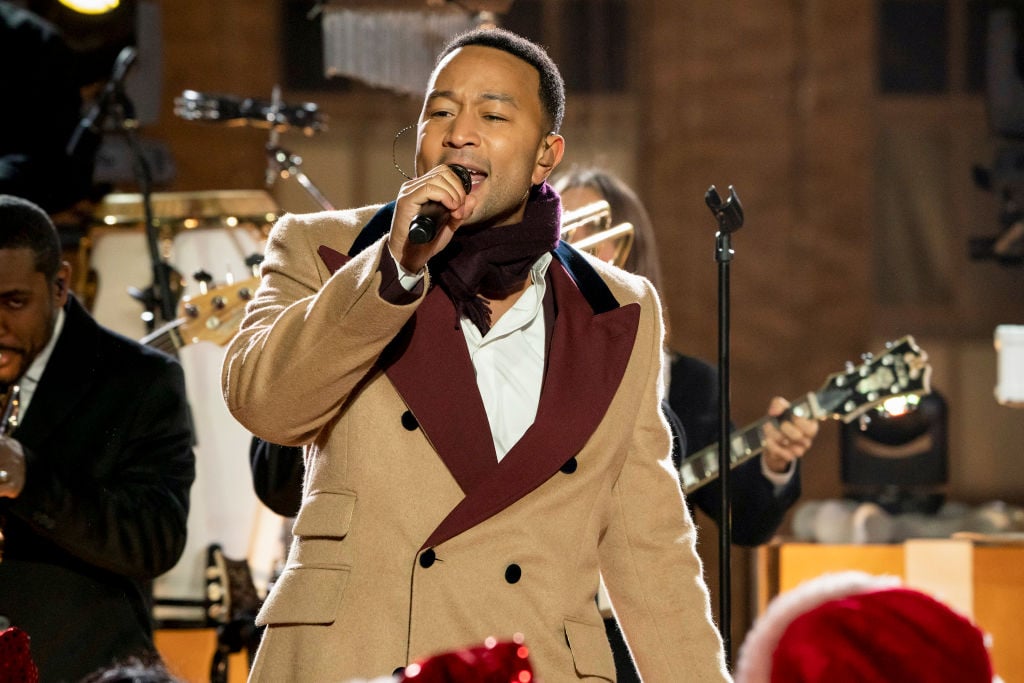 John Legend rehearsing for 2019 Christmas in Rockefeller Center on Nov. 24, 2019