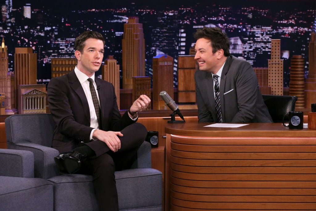 John Mulaney during an interview with host Jimmy Fallon