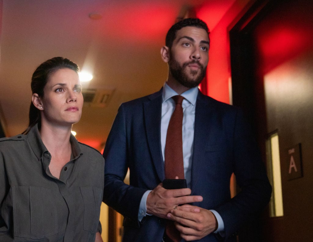 Missy Peregrym as Special Agent Maggie Bell and Zeeko Zaki as Special Agent Omar Adom 'OA' Zidan  on "FBI." | Michael Parmelee/CBS via Getty Images