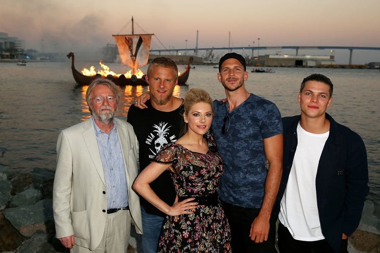 Michael Hirst, Alexander Ludwig, Katheryn Winnick, Gustaf Skarsgard, and Alex Hogh Andersen