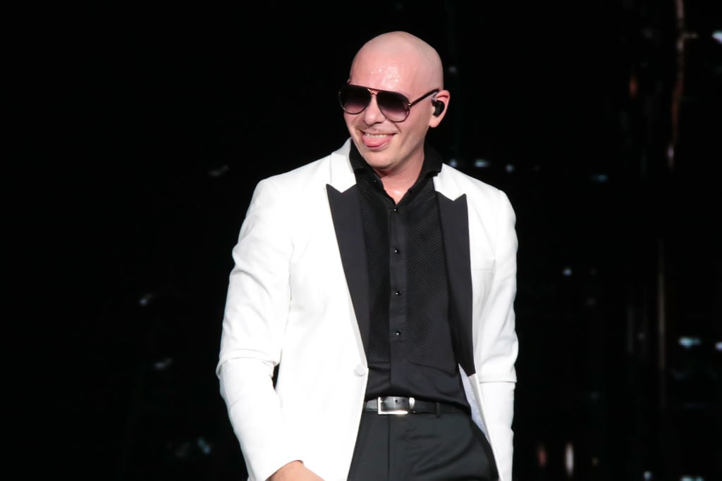 Pitbull performs on stage