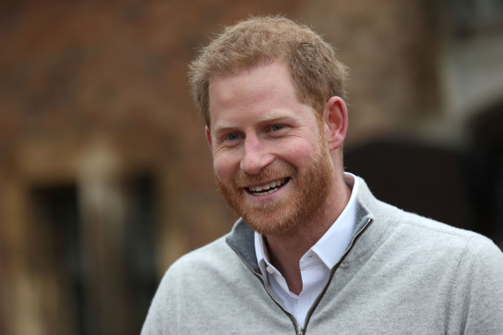 Prince Harry speaks the media following the birth of his son, Archie Harrison Mountbatten-Windsor, on May 6, 2019