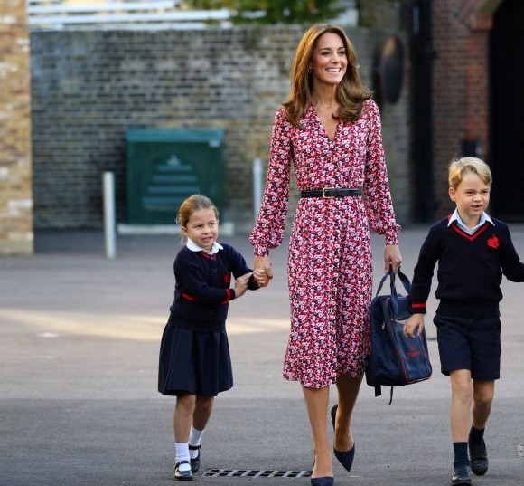 Princess Charlotte, Kate Middleton, and Prince George