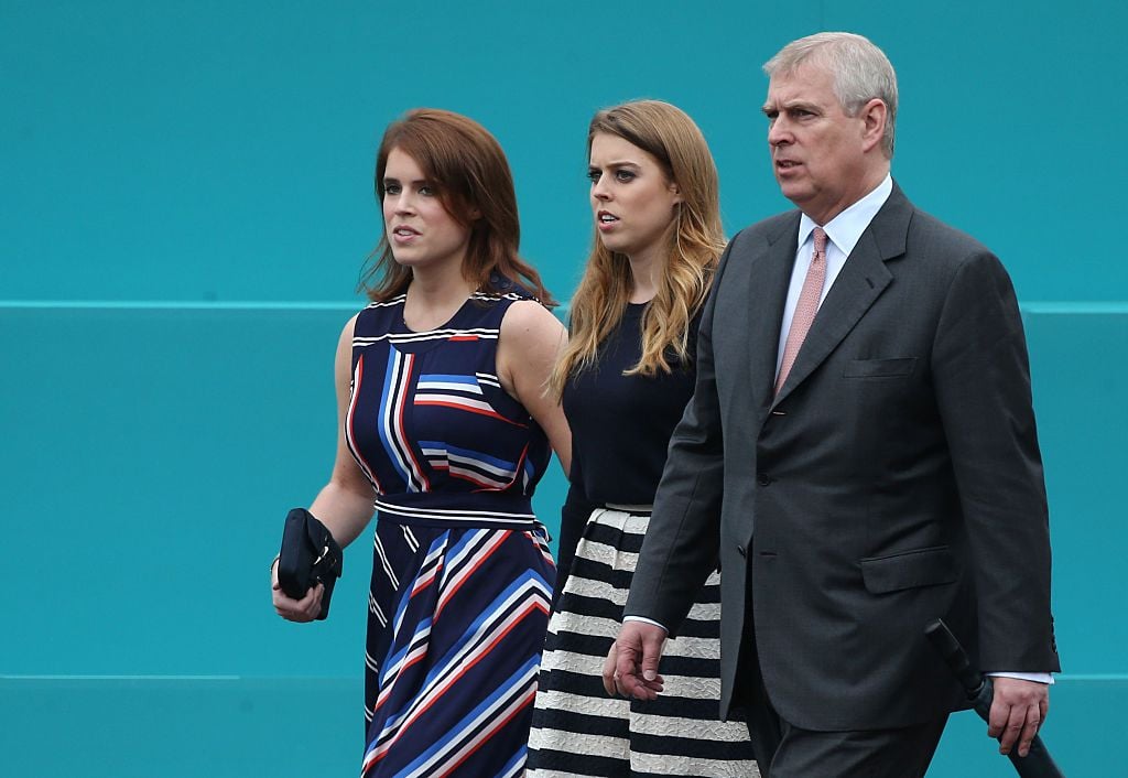 Princess Eugenie, Princess Beatrice, and Prince Andrew