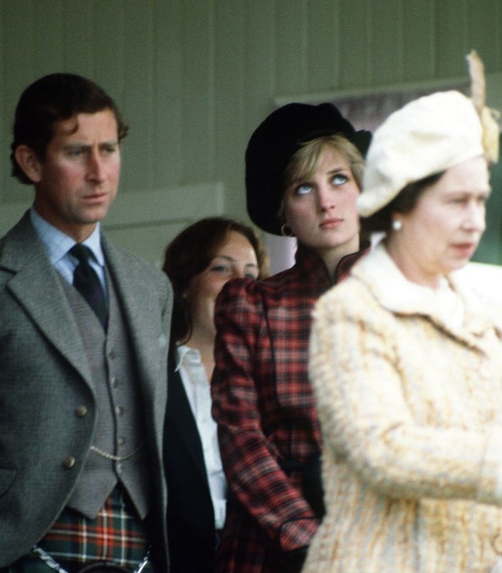 Queen Elizabeth II, Princess Diana, and Prince Charles