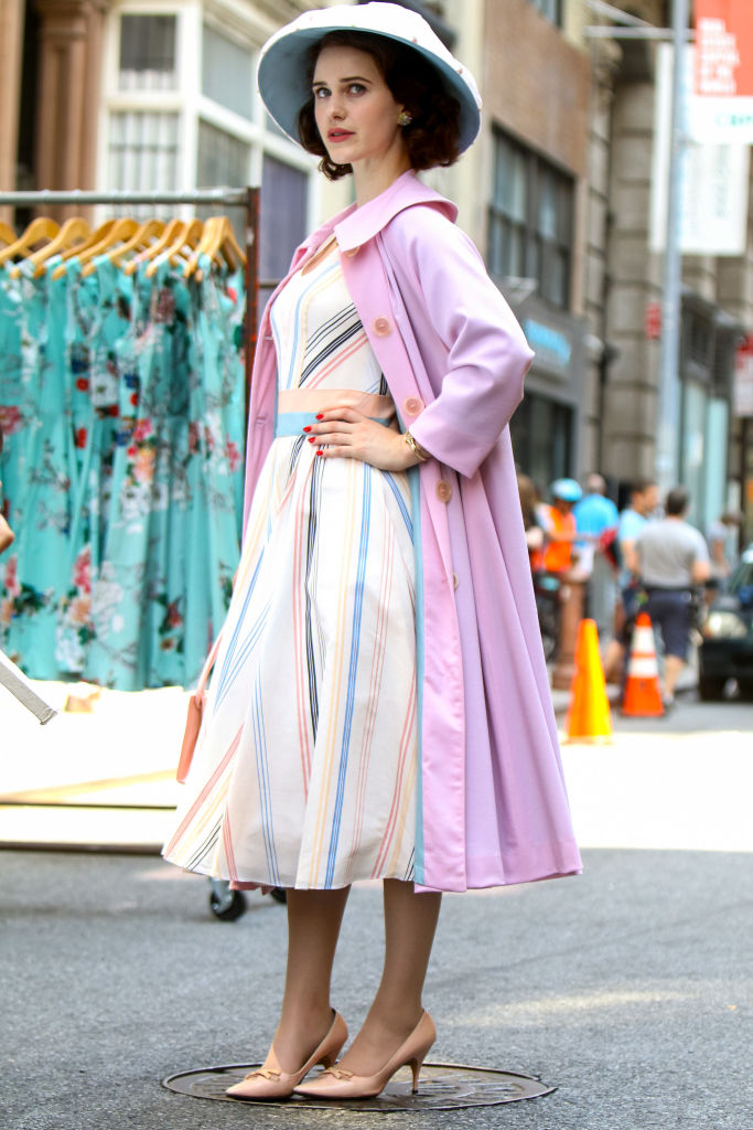 Rachel Brosnahan as Miriam Midge Maisel on the set of 'The Marvelous Mrs. Maisel' on Sept. 4, 2019