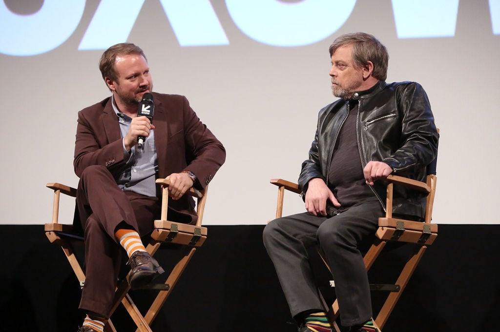 Writer/director Rian Johnson and actor Mark Hamill