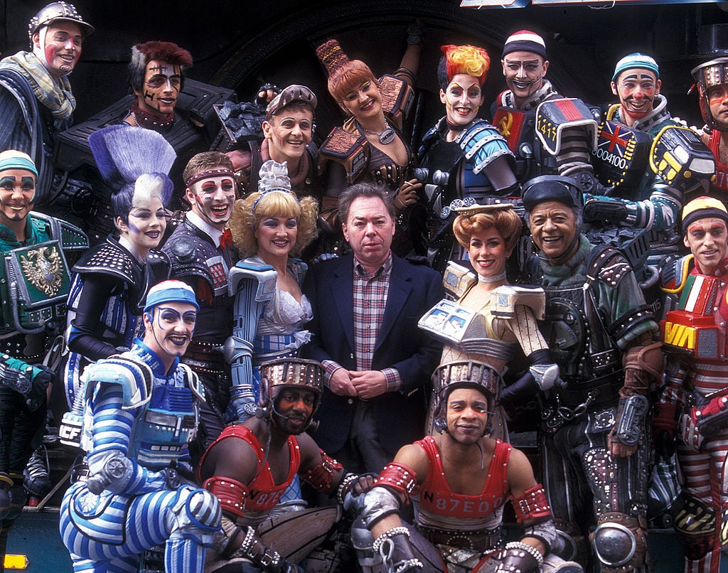 Andrew Lloyd Webber with the cast of his musical Starlight Express
