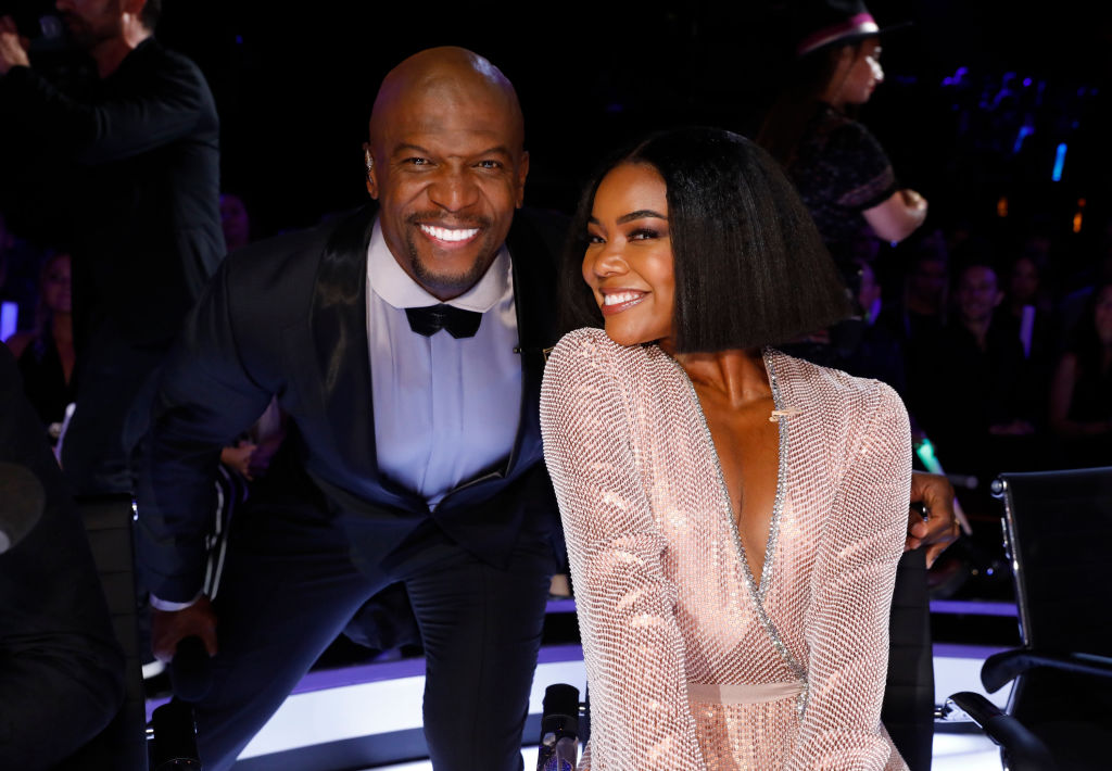 Terry Crews and Gabrielle Union on the set of "AGT"