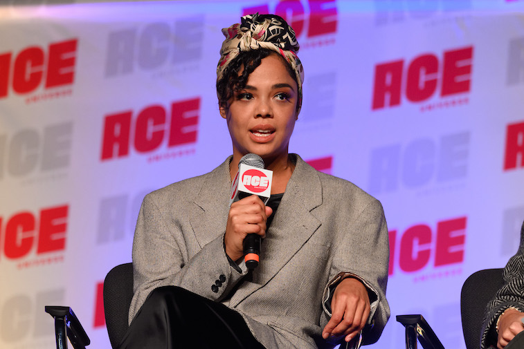Tessa Thompson speaks onstage