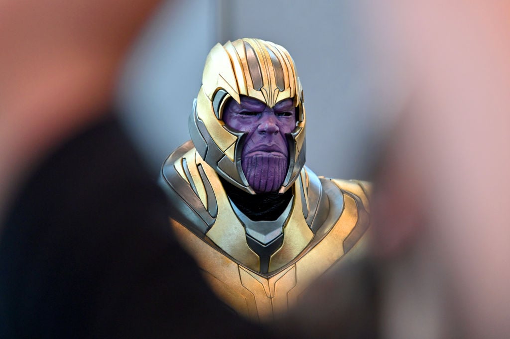 A Thanos cosplayer at New York Comic Con