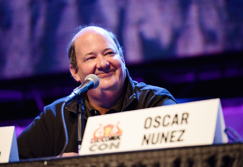 Brian Baumgartner of 'The Office' on stage at a panel at 2019 LA Comic-Con
