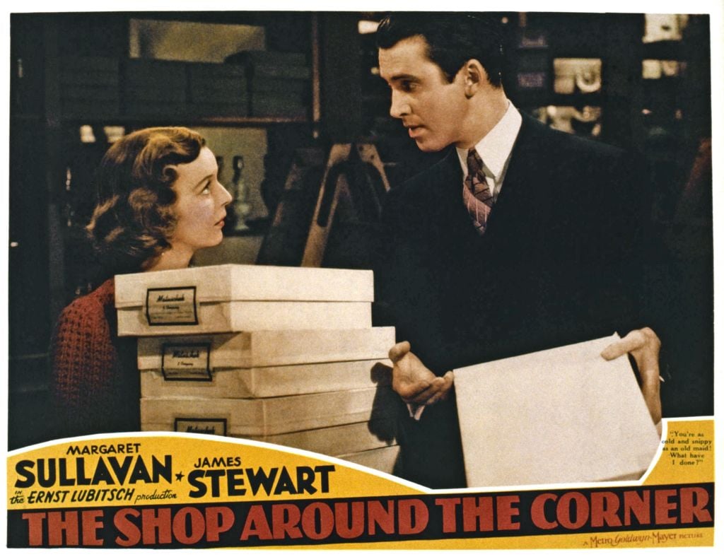 'The Shop Around The Corner' lobbycard with Margaret Sullavan and James Stewart