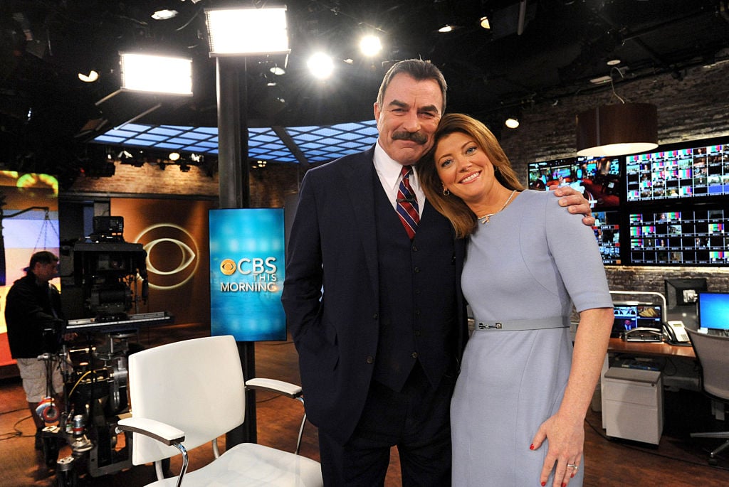 Tom Selleck and Norah O'Donnell on CBS This Morning |  Heather Wines/CBS via Getty Images