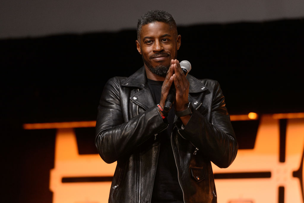 Ahmed Best, who famously played Jar Jar Binks in the 'Star Wars' prequels, onstage at Star Wars Celebration on April 11, 2019. 