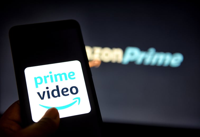 Amazon Prime video logo shown on a phone screen