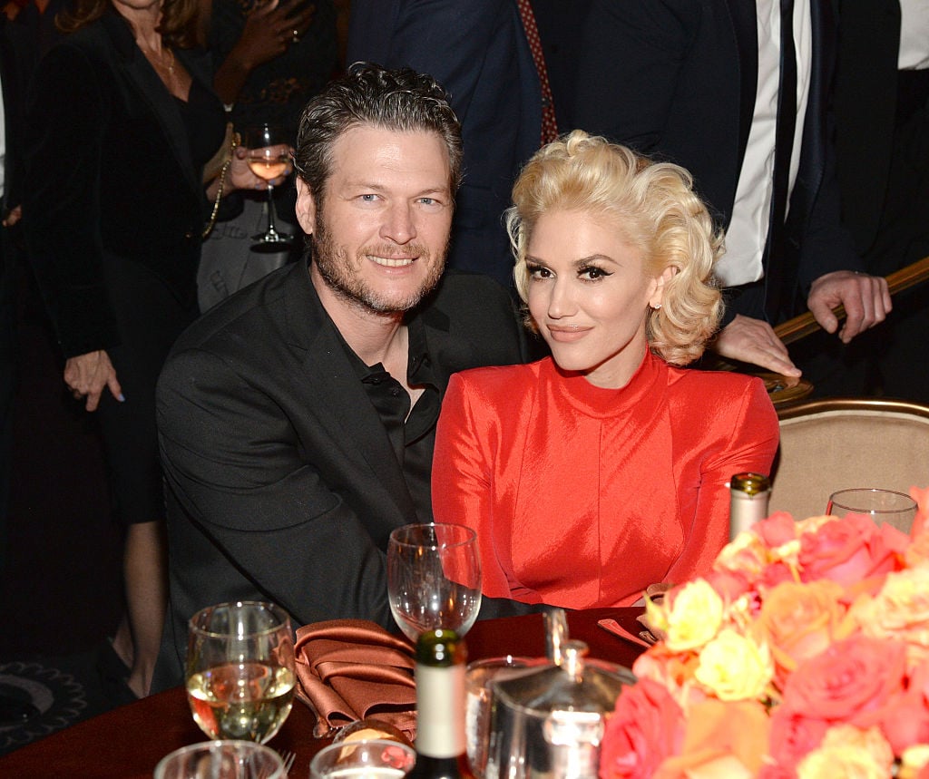 Blake Shelton and Gwen Stefani attend the 2016 Pre-GRAMMY Gala.