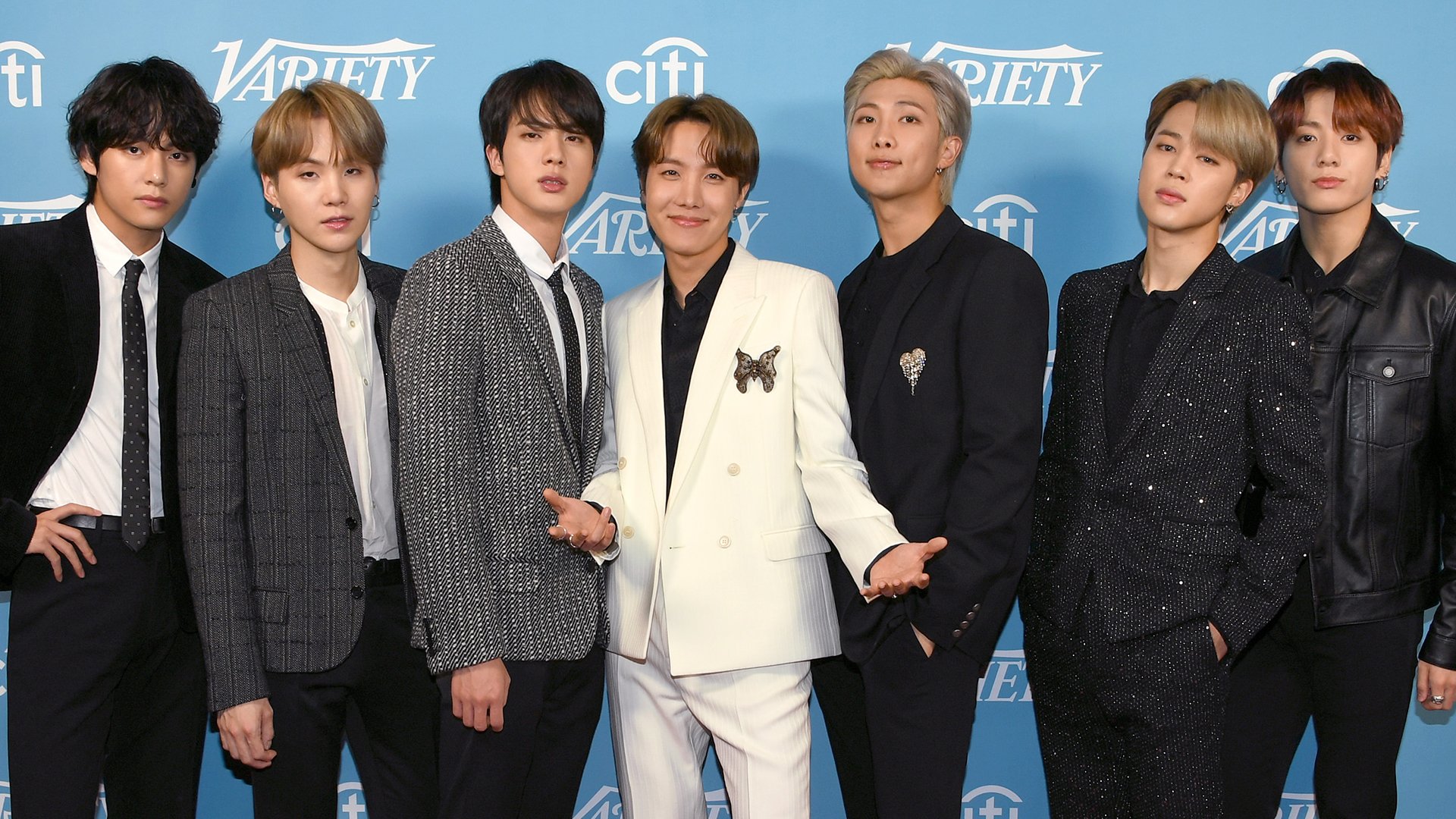 V, SUGA, Jin, J-Hope, RM, Jimin, and Jungkook of BTS attend the 2019 Variety's Hitmakers Brunch at Soho House on December 07, 2019 in West Hollywood, California. 