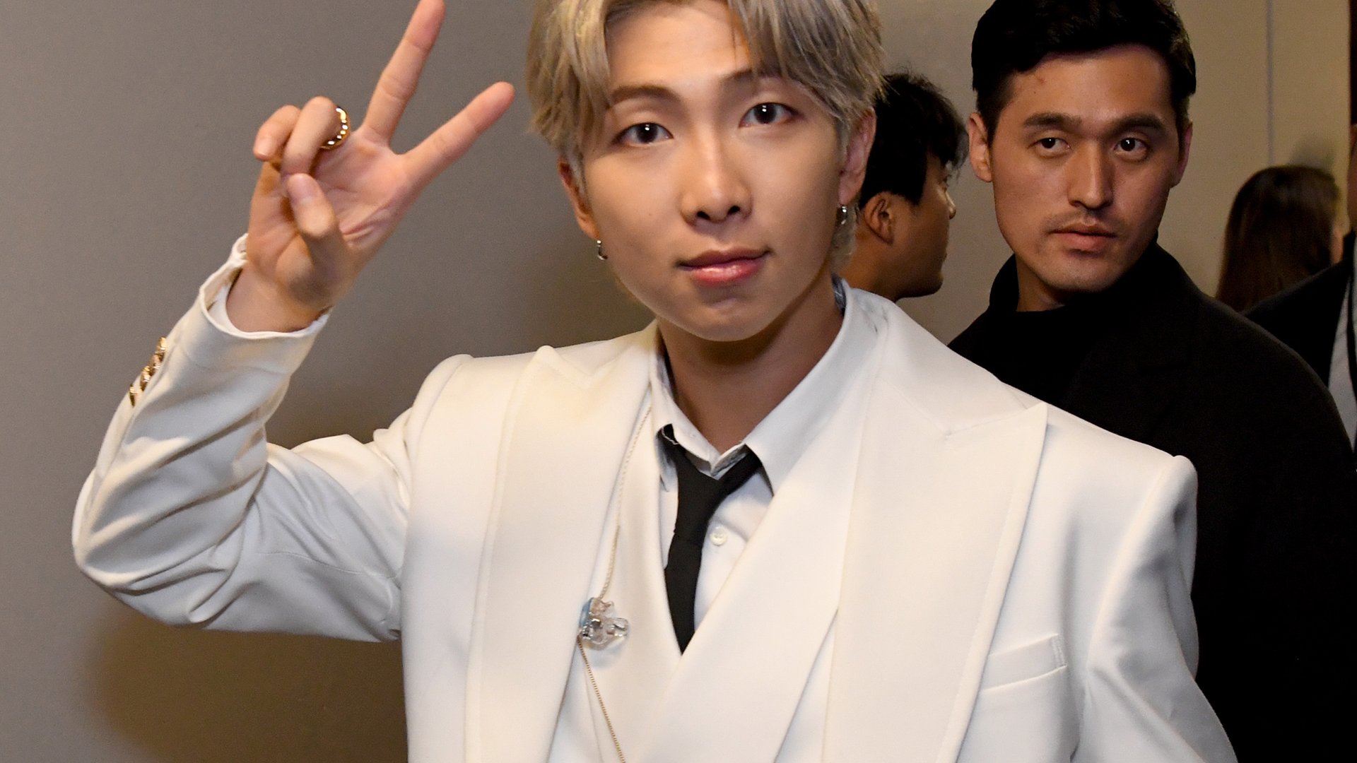 RM of BTS attends 102.7 KIIS FM's Jingle Ball 2019 Presented by Capital One at the Forum on December 6, 2019 in Los Angeles, California
