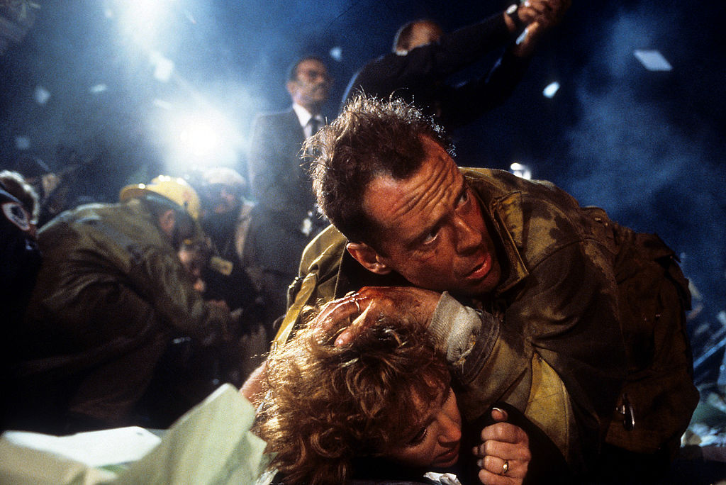 Bonnie Bedelia and Bruce Willis in 'Die Hard' (1988)
