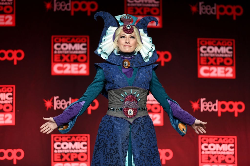 A cosplayer dressed as Duchess Satine Kryze from 'Star Wars: The Clone Wars' at C2E2's Crown Champions of Cosplay in 2017.