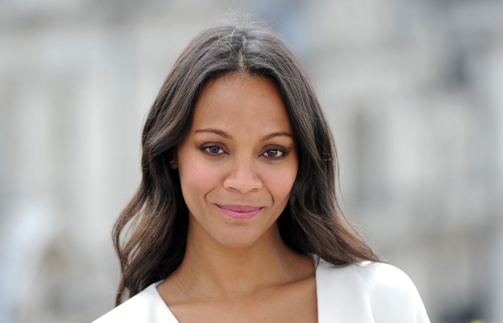 Zoe Saldana attends the "Guardians of the Galacy" photocall on July 25, 2014 in London.