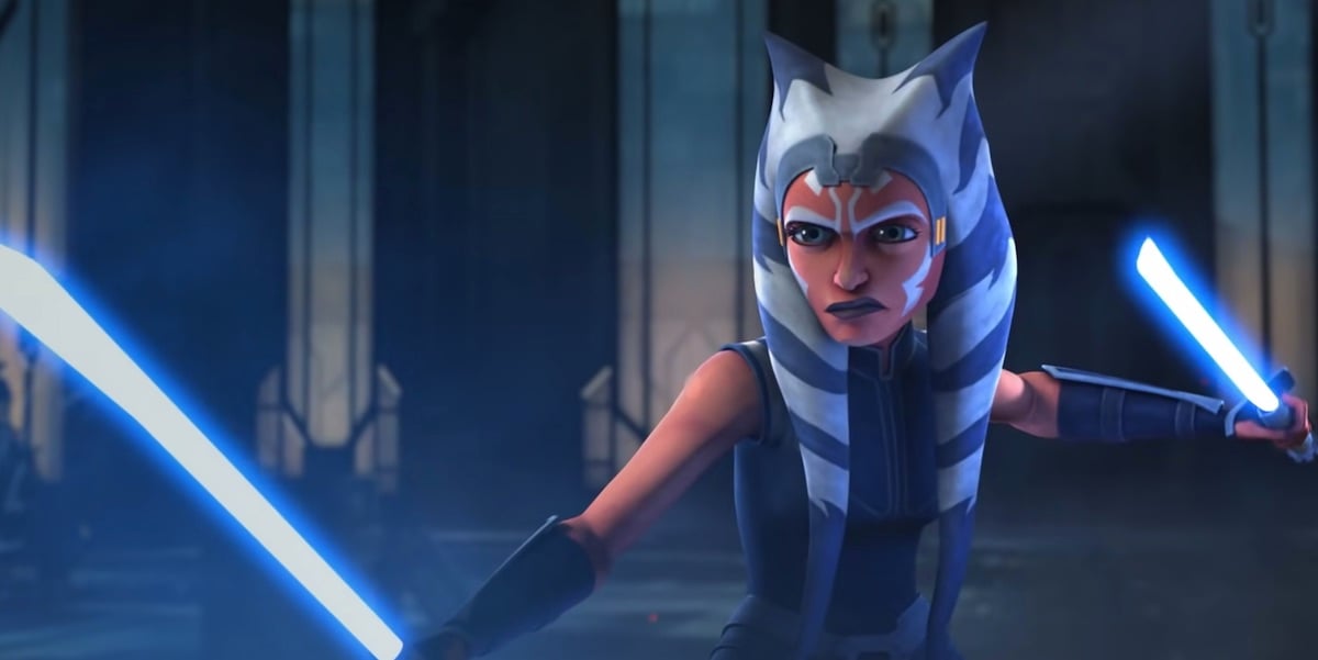 Ahsoka Tano sets up to duel Maul with her lightsabers in the Season 7 trailer for 'The Clone Wars.'