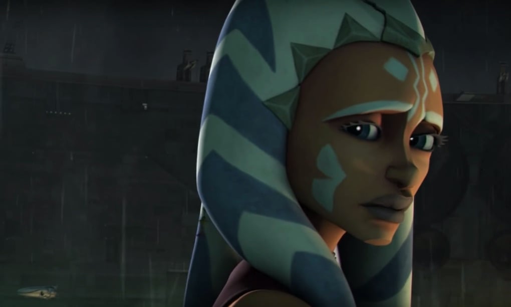Ahsoka Tano fleeing the search for her in Season 5 of 'The Clone Wars.' 
