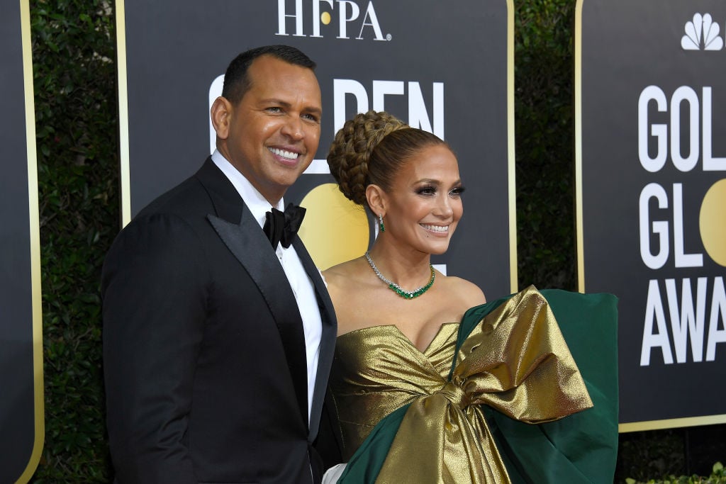 Alex Rodriguez and Jennifer Lopez at the 77th Annual Golden Globe Awards on Jan. 5, 2020