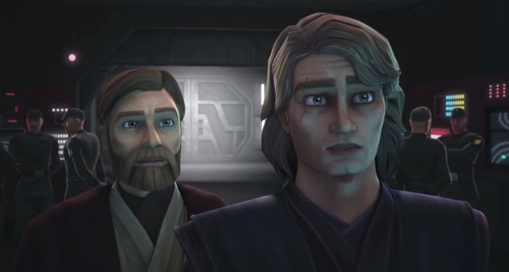 Obi-Wan Kenobi and Anakin Skywalker see a hologram of Ahsoka for the first time since she's left the Jedi Order.