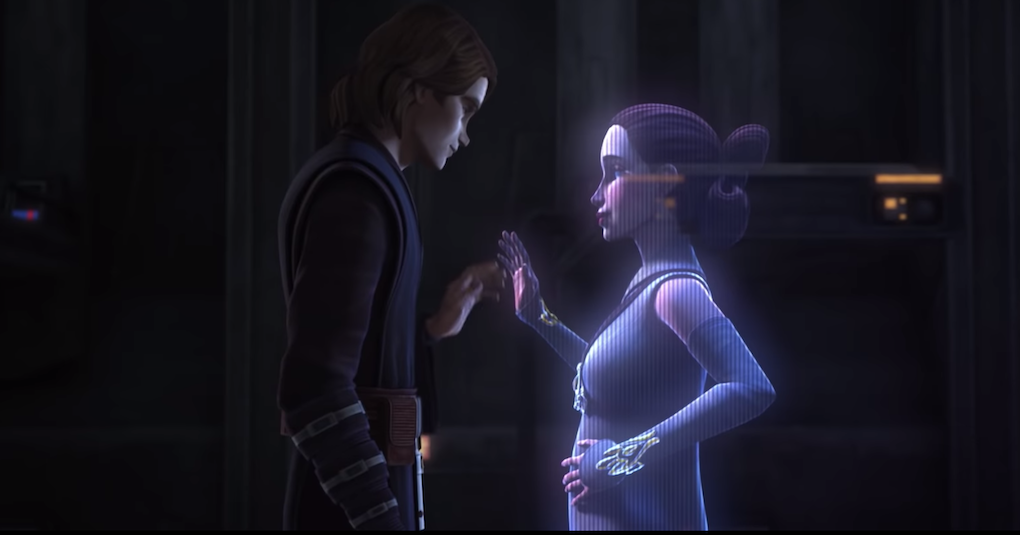 Anakin and Padmé talk in a holochat in 'The Clone Wars' Season 7 trailer.