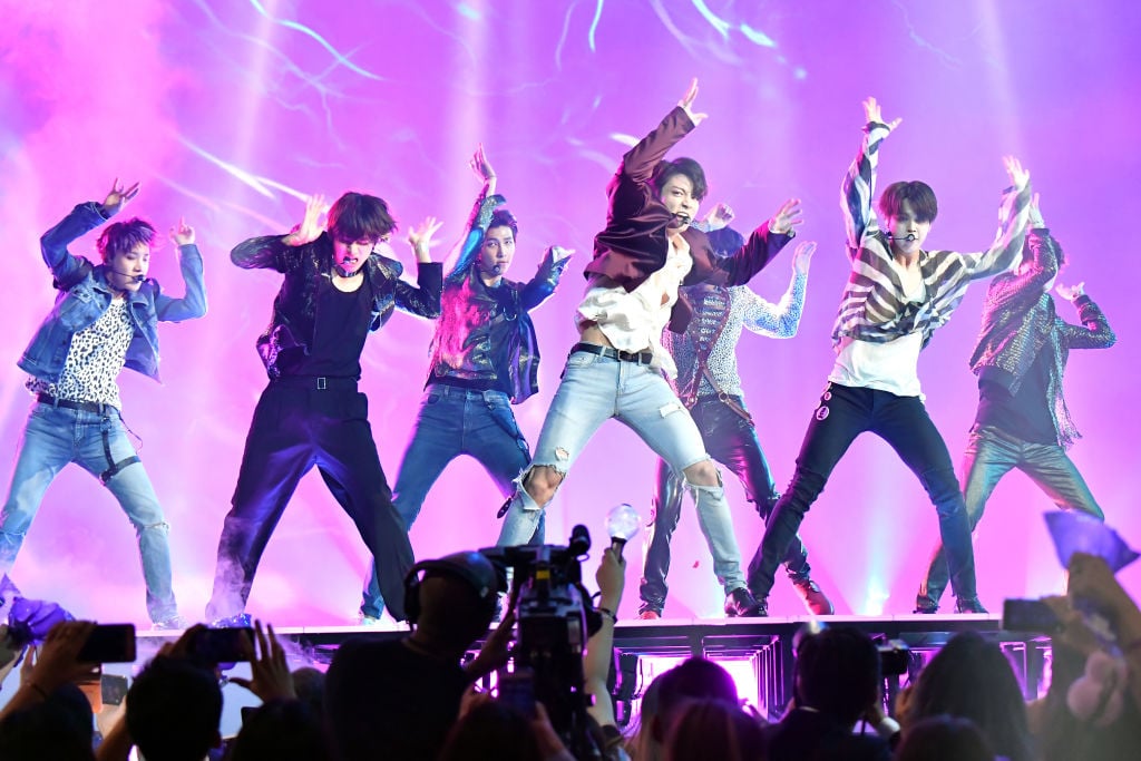 Musical group BTS performs onstage during the 2018 Billboard Music Awards 