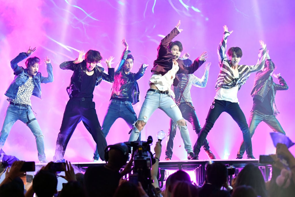 Musical group BTS performs onstage during the 2018 Billboard Music Awards