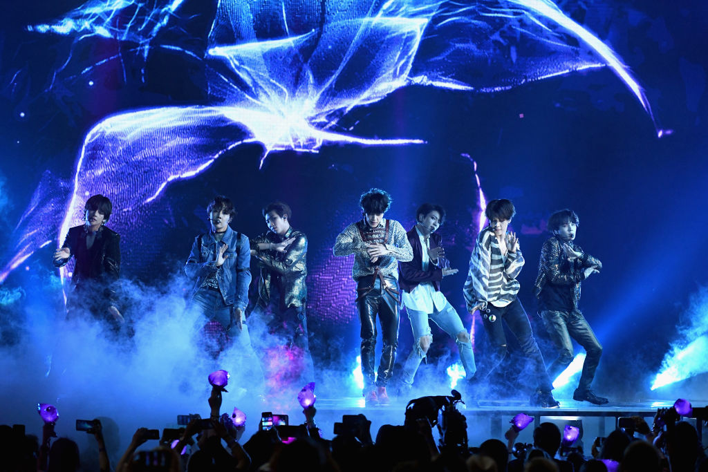 Musical group BTS performs onstage during the 2018 Billboard Music Awards